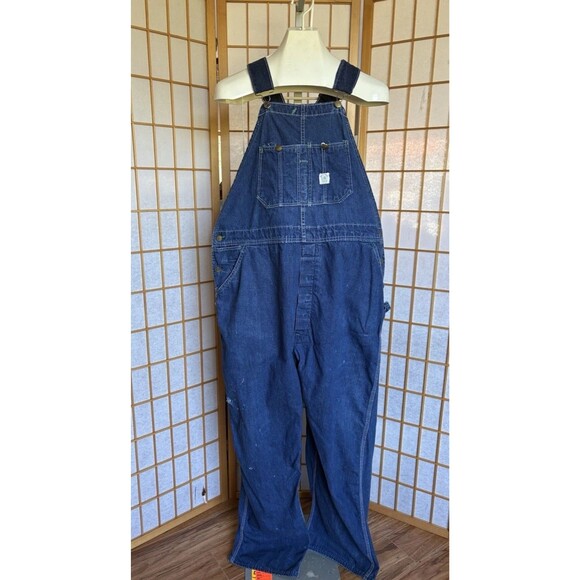 Vintage Duck Head Union Made Suspenders Style Denim Overalls Made In USA 51x30 - Picture 3 of 15